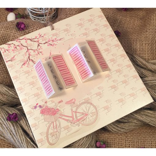 Invitatie de nunta cu obloane si bicicleta 30345