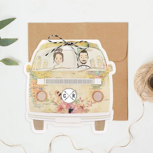 Invitatie de Nunta Haioasa cu Miri in Masina Van 39711