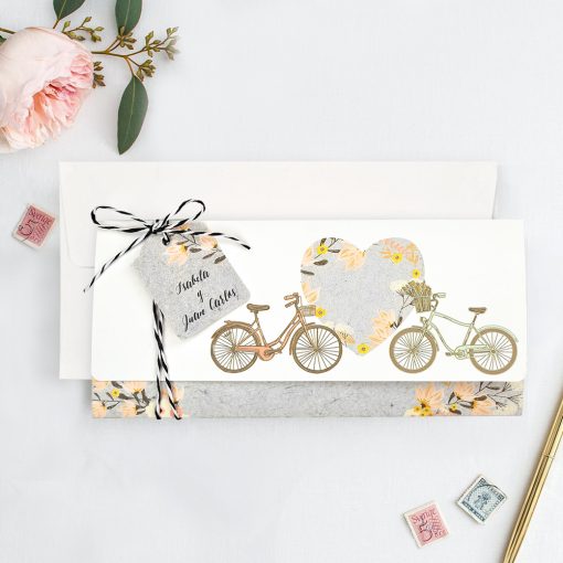 Invitatie de Nunta Deosebita cu Poza His and Hers Bike 39717