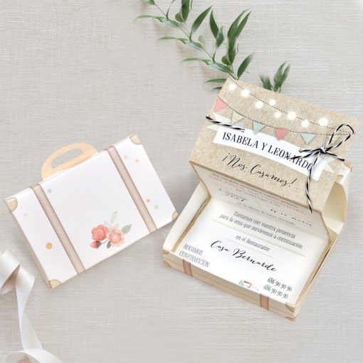 Invitatie de Nunta cu Motiv floral si Bicicleta 39719