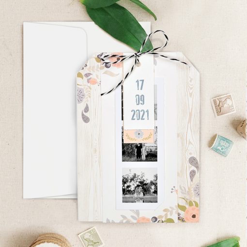 Inviatie de Nunta Eleganta cu Model Floral 39725