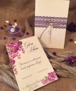 Alternative view of Invitatie de nunta Eleganta cu Dantela si model Floral 52533