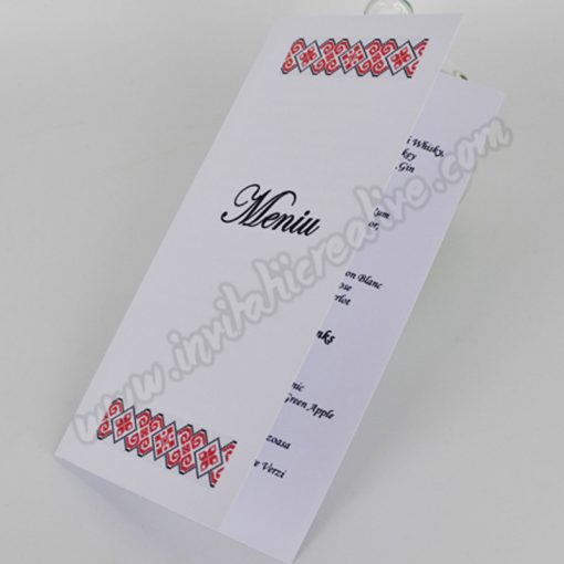 Meniu Rustic cu Motiv Traditional rosu