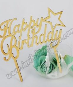 Alternative view of Ornament Lemn pentru Aranjamente si Torturi - Happy Birthday