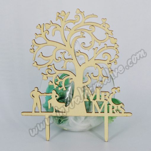 Ornament Lemn pentru Aranjamente si Torturi - Mr & Mrs