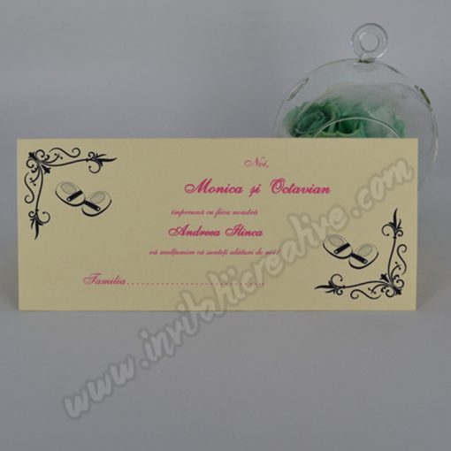 Plic de Bani Botez Elegant Ivoire cu Botosei