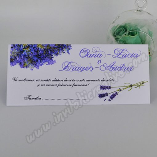 Plic de bani Nunta cu model floral Lavanda