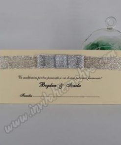 Alternative view of Plic de Bani Ivoire Nunta Elegant cu Fundita Argintie