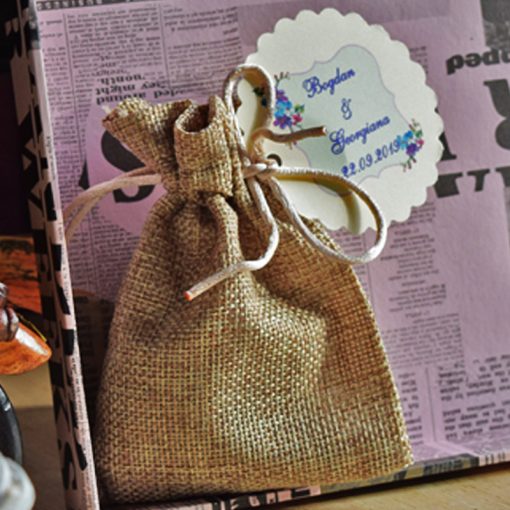 Marturie Saculet craft elegant cu Lavanda