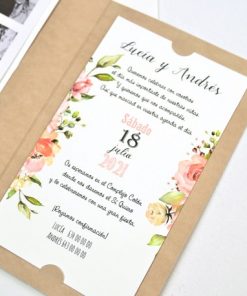 Alternative view of Invitatie de Nunta cu Poza si Model floral Pastel 39732