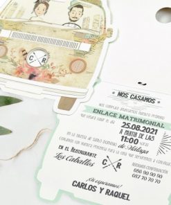 Alternative view of Invitatie de Nunta Haioasa cu Miri in Masina Van 39711