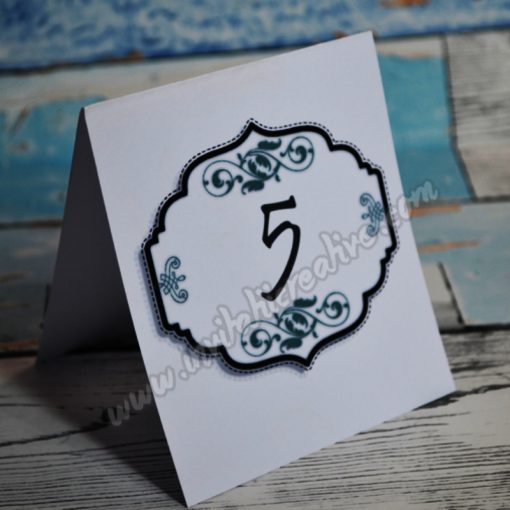 Numar de masa elegant verde turquoise