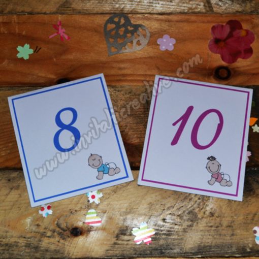 Numar de masa cu bebelus roz/bleu