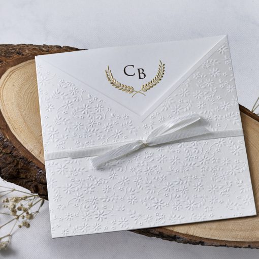 Invitatie de Nunta Eleganta cu motiv Auriu 1165