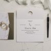 Invitatie de nunta verde vintage 9165