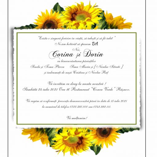Invitatie electronica nunta floarea soarelui 2