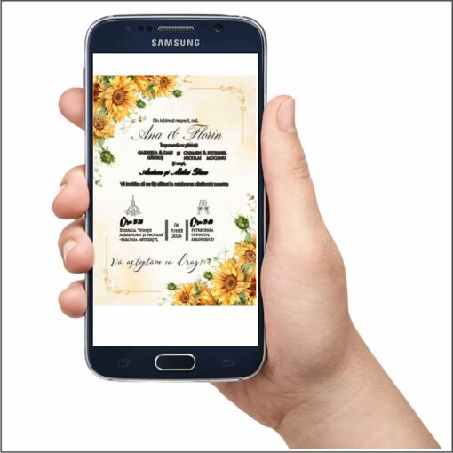 Alternative view of Invitatie Electronica Nunta Floarea Soarelui