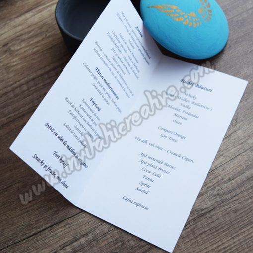 Meniu Nunta Motiv Traditional "Hora fete" 2