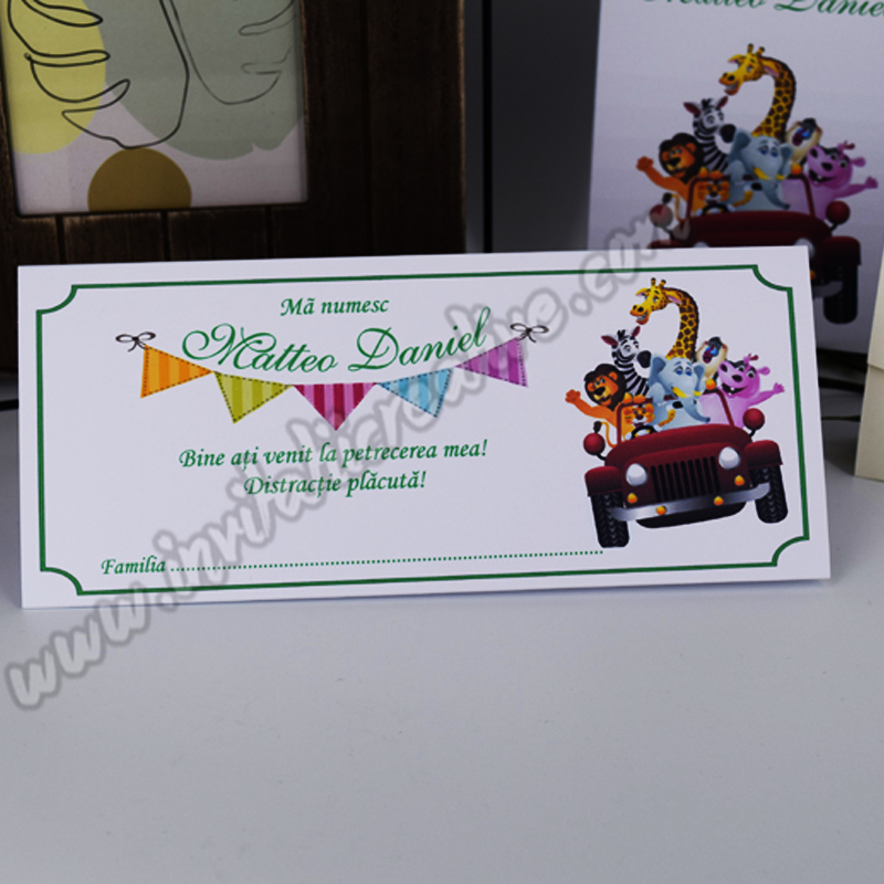 Plic de Bani Botez Haios Animalute Safari in Masina