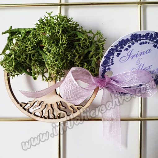 Marturie Magnetica Lemn Copac cu Licheni Verzi