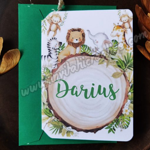 Invitatie de Botez Jungle cu Animalute Haioase