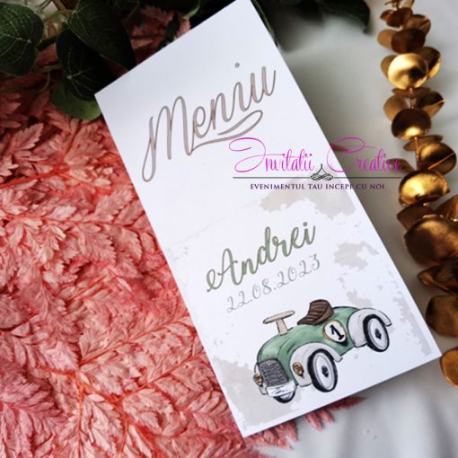 Meniu Botez Masinuta Curse Verde