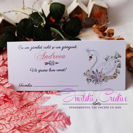 Plic de Bani Botez Lebada Regala cu Motiv Floral