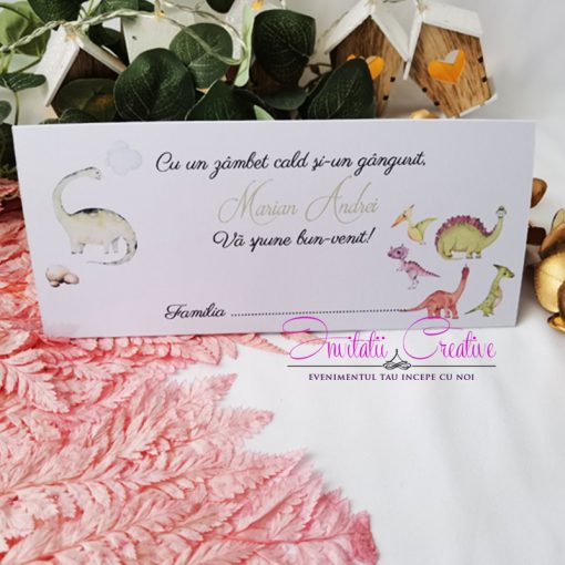 Plic de Bani de Botez cu Dinozauri