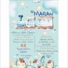 Invitatie de botez digitala cu trenulet acuarela