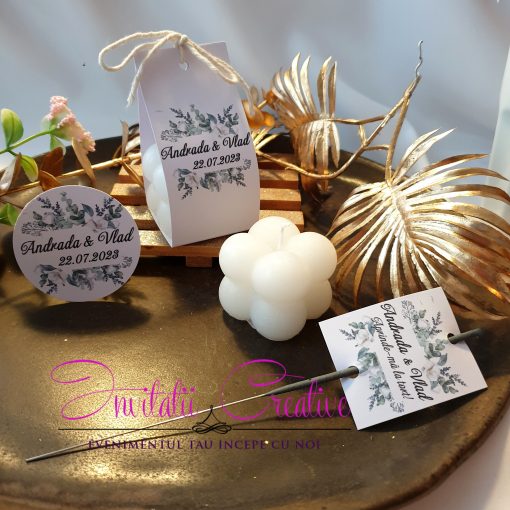 Alternative view of Artificii de Mana Dans-Tort motiv Frunze si Flori Verzi