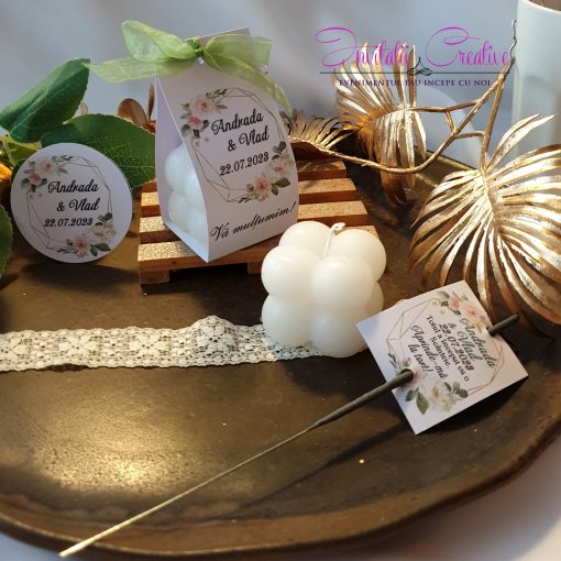 Alternative view of Artificii de Mana Dans-Tort motiv Modern cu Flori Pastel