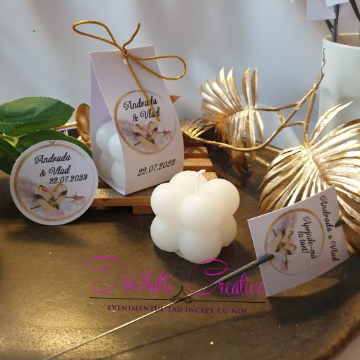 Alternative view of Artificii de Mana Dans-Tort motiv Modern cu Verighete si Trandafir