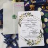 Invitatie de Nunta cu Calc si Pecete Design Modern si Flori Watercolor (5)