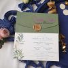 Invitatie de Nunta cu Sigiliu Crenguta de Salcie Watercolor (2)