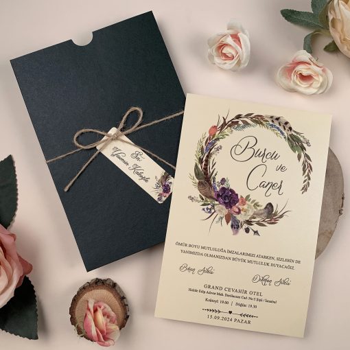 Invitatie de nunta model floral 74767