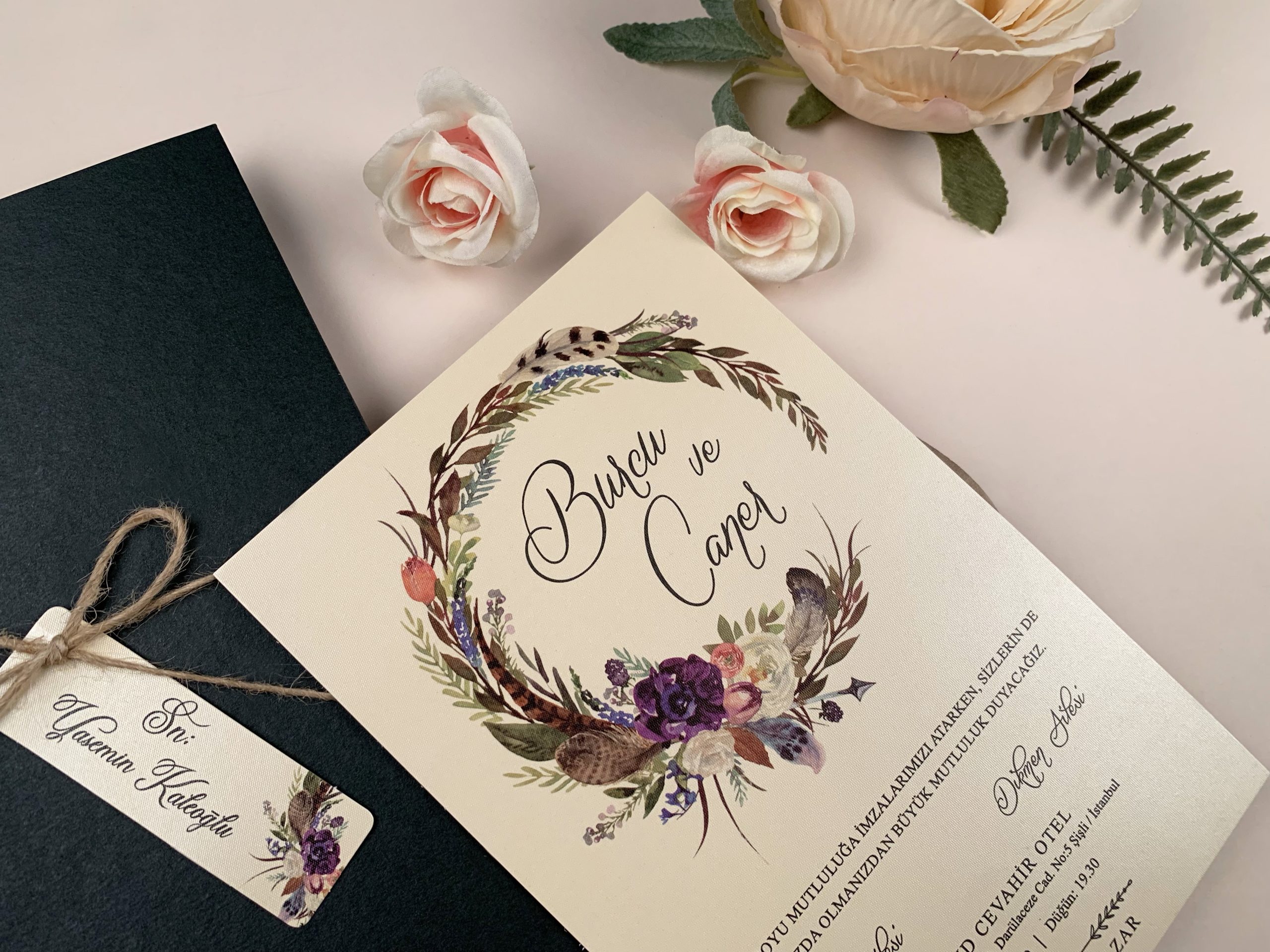 Invitatie de nunta model floral 74767 - imagine 3