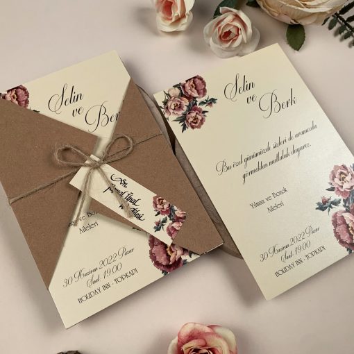 Invitatie de nunta florala 74774