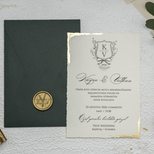 Invitatii de nunta cu marginii aurii 9193