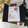 Invitatie de nunta cu trandafir watercolor