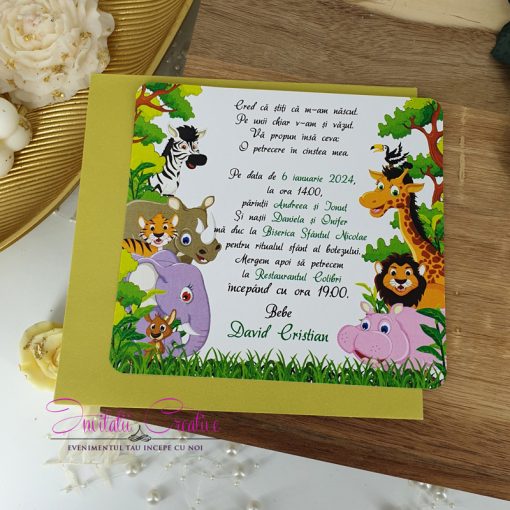 Invitatii de botez Jungle Party