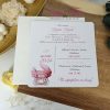Invitatii de botez pentru fete carucior roz retro