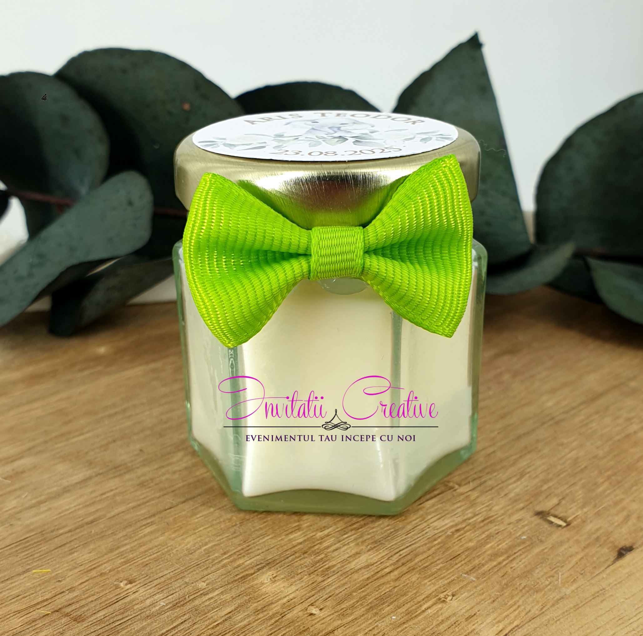 Marturie Lumanare Parfumata 45ml Eleganta cu Papion - imagine 7