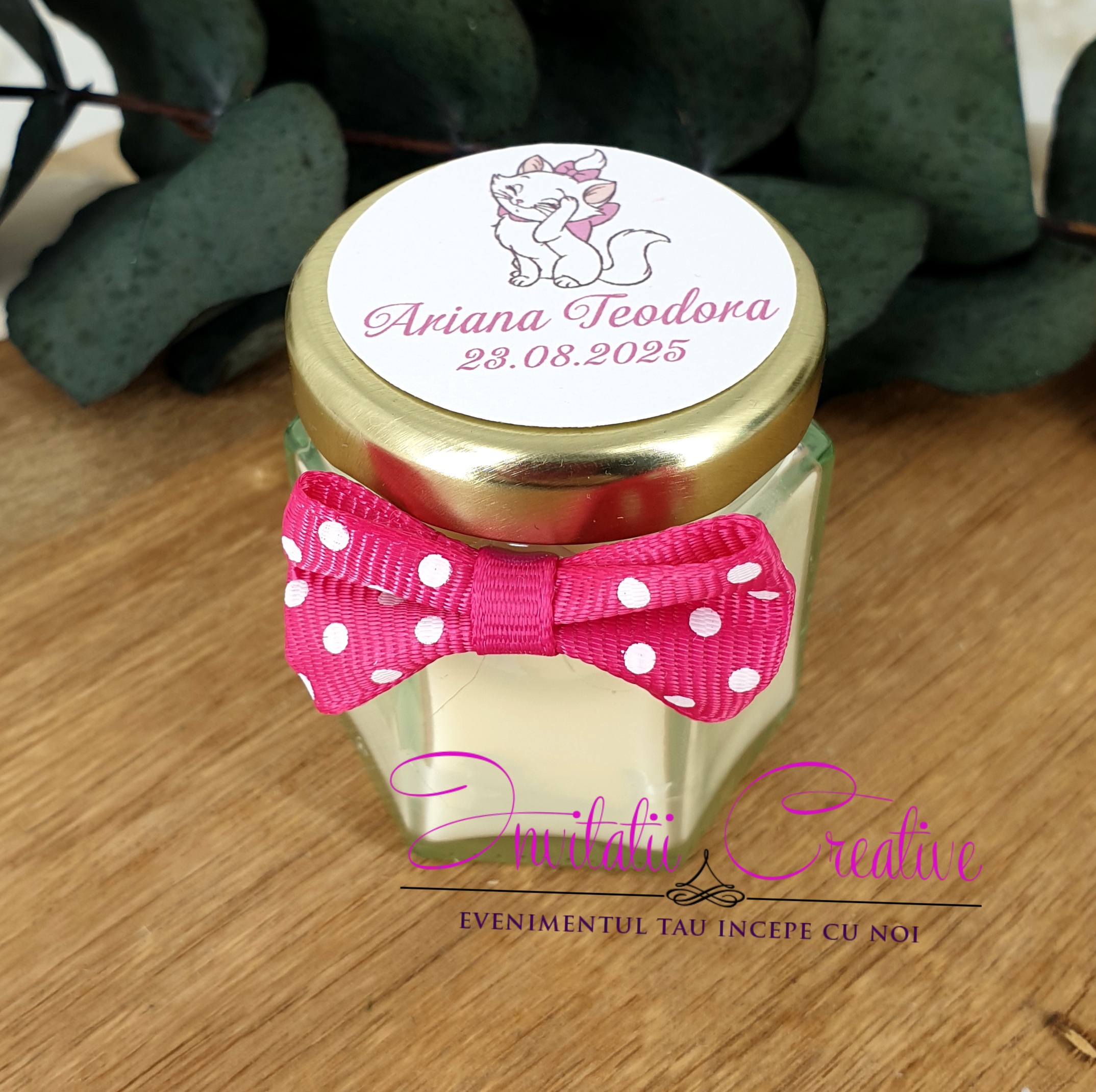 Marturie Lumanare Parfumata 45ml Eleganta cu Papion - imagine 4