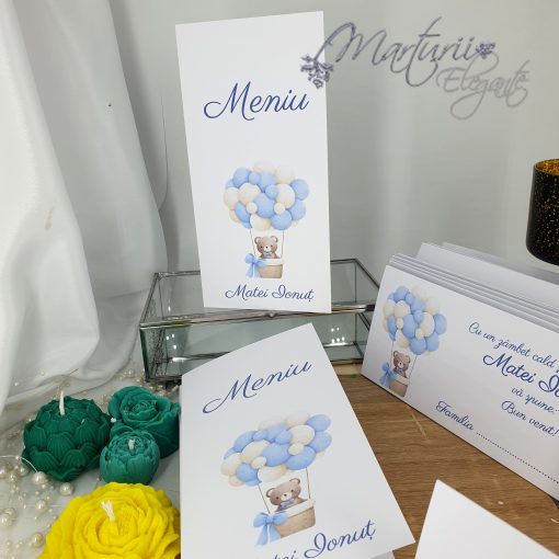 Meniu Botez Ursulet in Cos cu Baloane Bleu