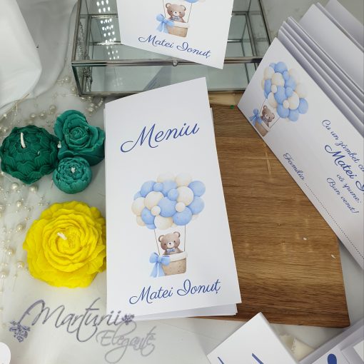 Alternative view of Meniu Botez Ursulet in Cos cu Baloane Bleu