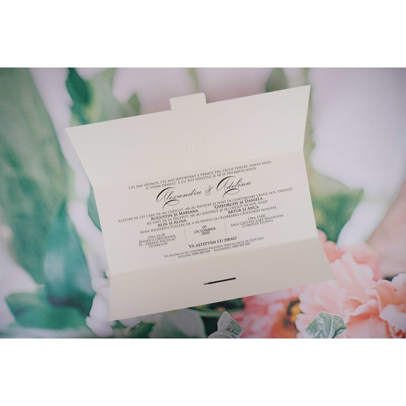 Invitatie de Nunta Deosebita cu Copac Auriu 1156 - imagine 2