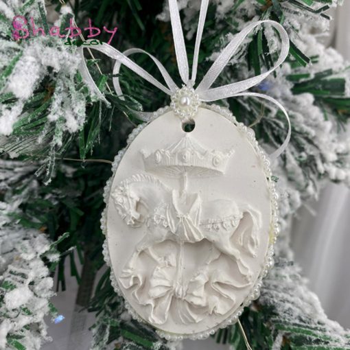 Decor Brad Craciun Elegant Carusel cu Perle