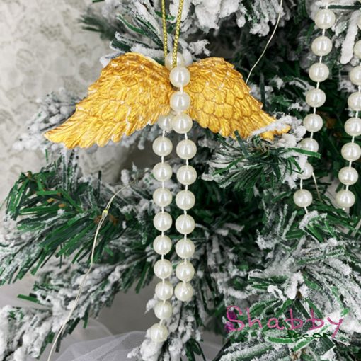 Glob Brad Aripi Ingeras din Ceramica Parfumata cu sirag de perle