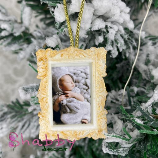 Glob Personalizat Rama aurie cu Poza Craciun