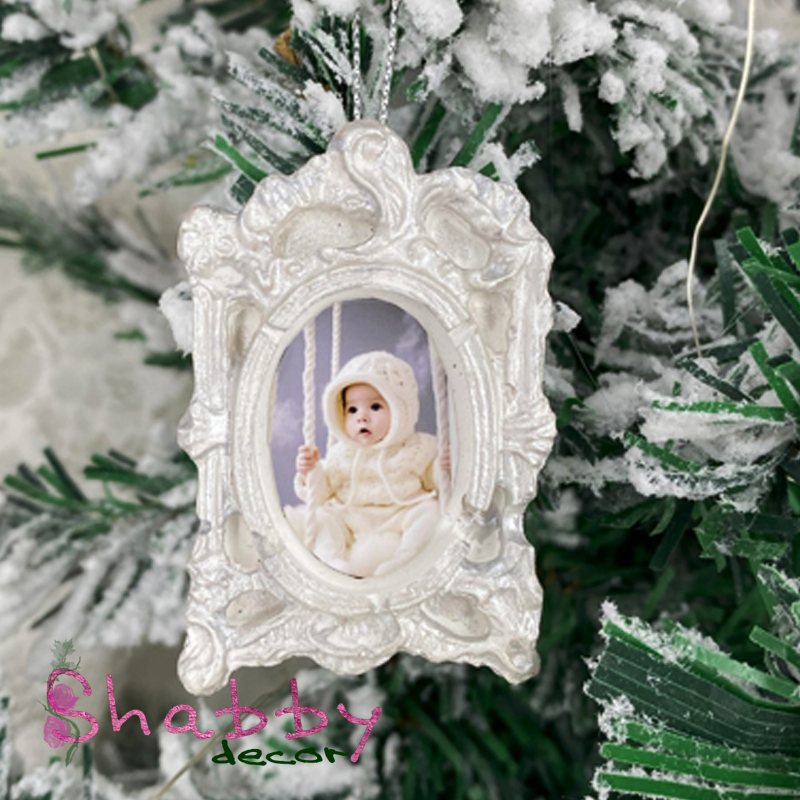 Glob Brad Craciun Rama foto Parfumata argintie